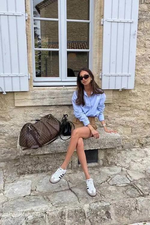 business casual work outfit ideas with sneakers women