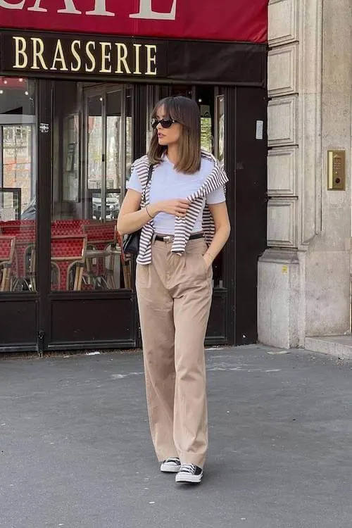 business casual work outfit ideas with sneakers women