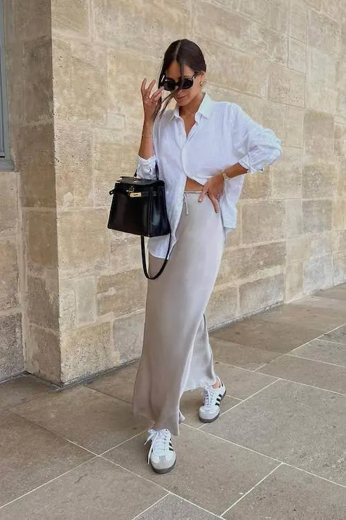 business casual work outfit ideas with sneakers women