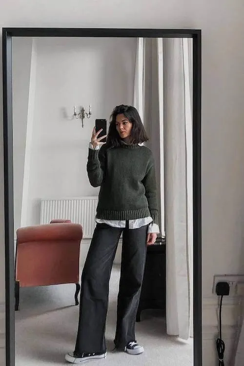 business casual work outfit ideas with sneakers women
