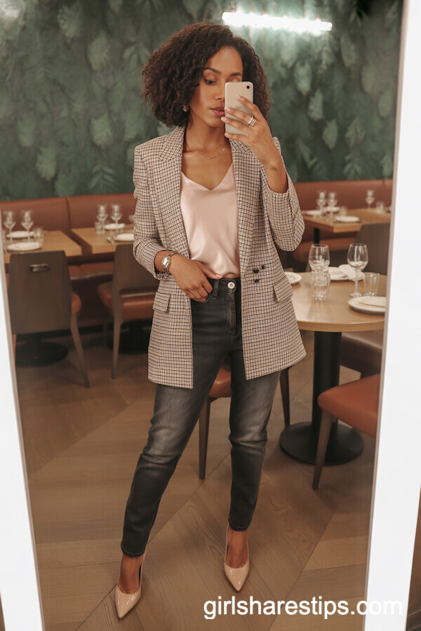 Check Blazer & Skinny Jeans