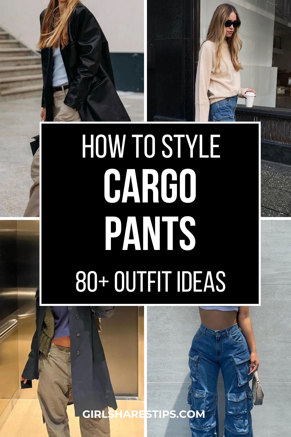 women cargo pants outfit ideas collage