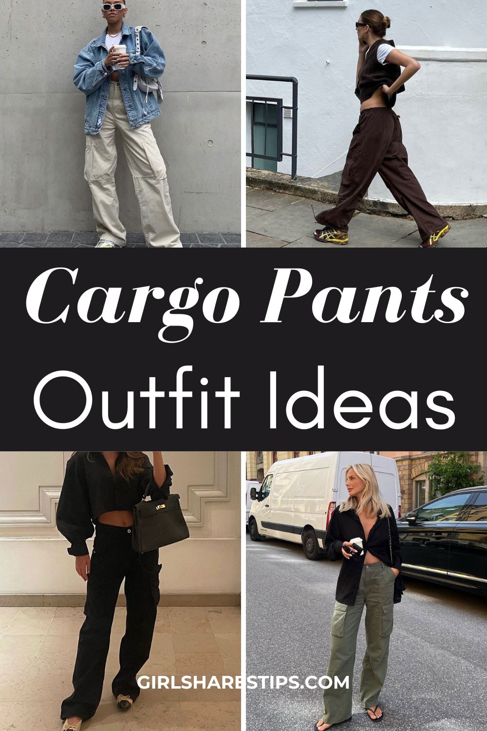 cargo pants outfit ideas collage