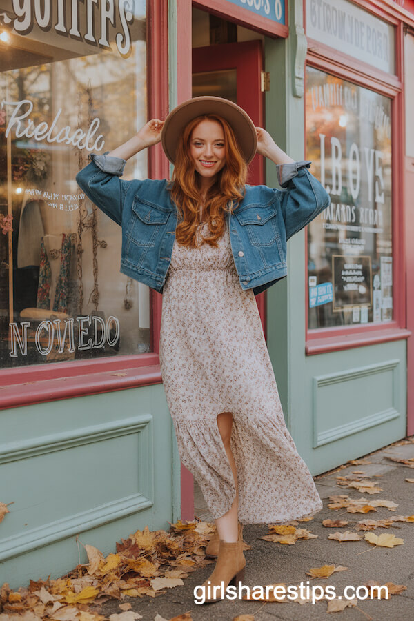 Boho Floral Maxi Dress with Cropped Jacket