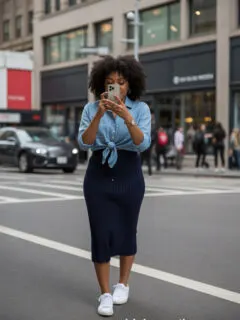 casual pencil skirt outfits