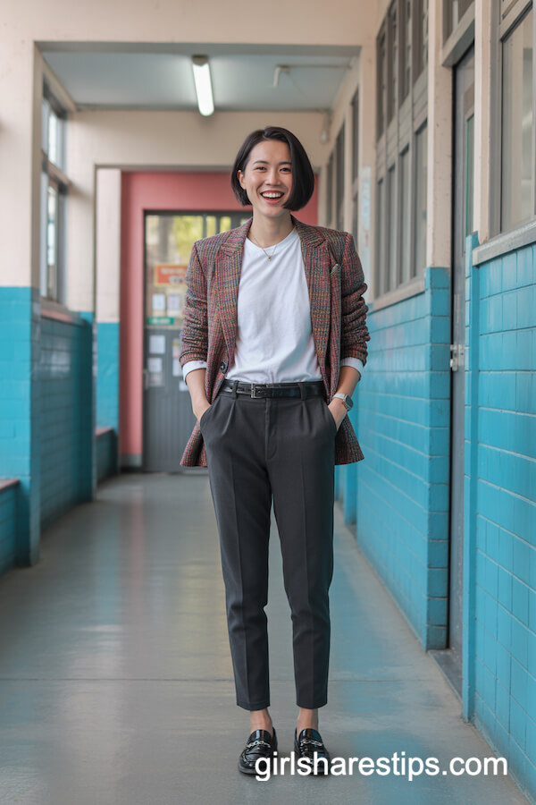 Colorful Blazer & Slim Pants