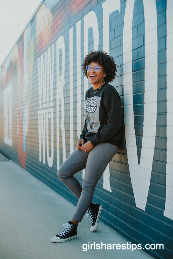 Graphic Sweatshirt & Fitted Jeans