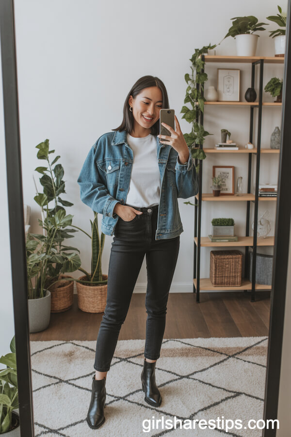 Jean Jacket and Black Skinny Jeans