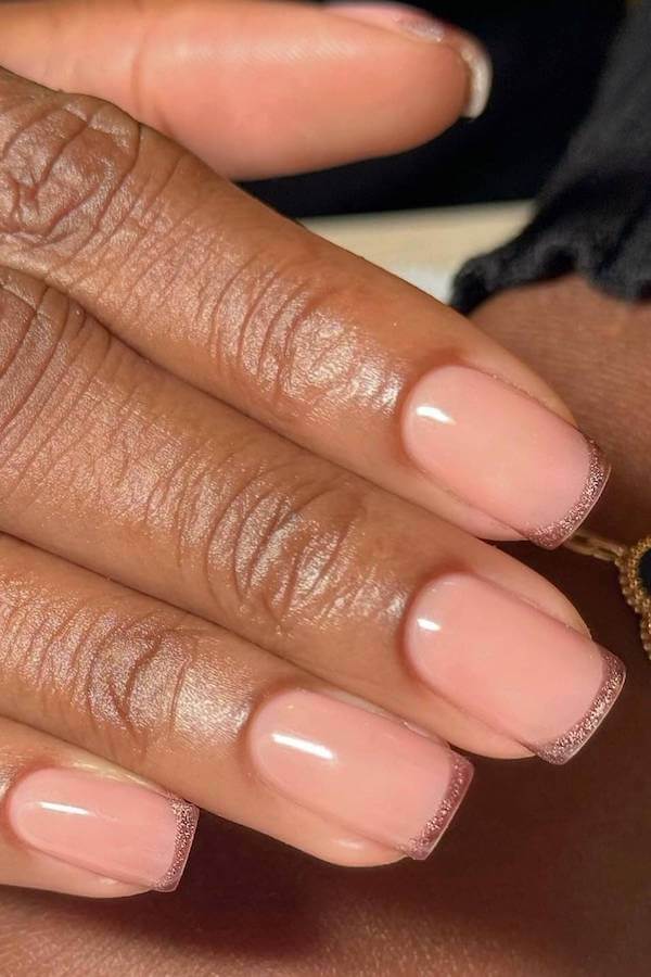 Subtle Pink Cat Eye French Tips
