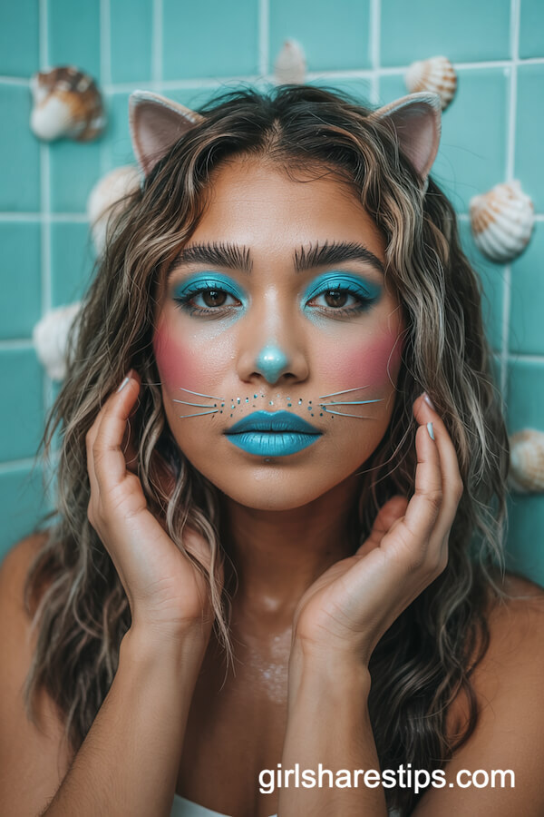 Mermaid Cat Makeup Fusion