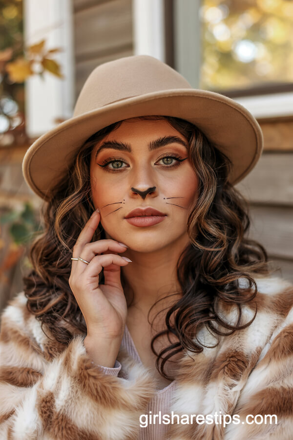 Soft Glam Cat Makeup for Fall