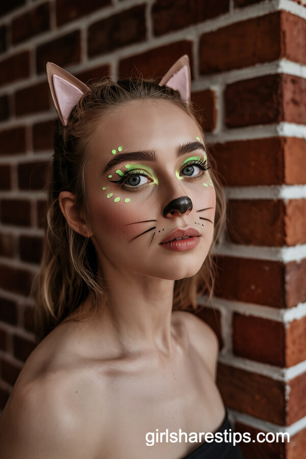 Neon Pop Cat Makeup
