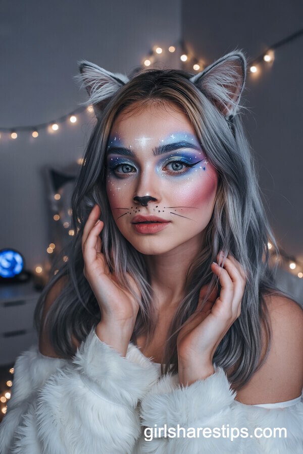 Cosmic Galaxy Cat Makeup