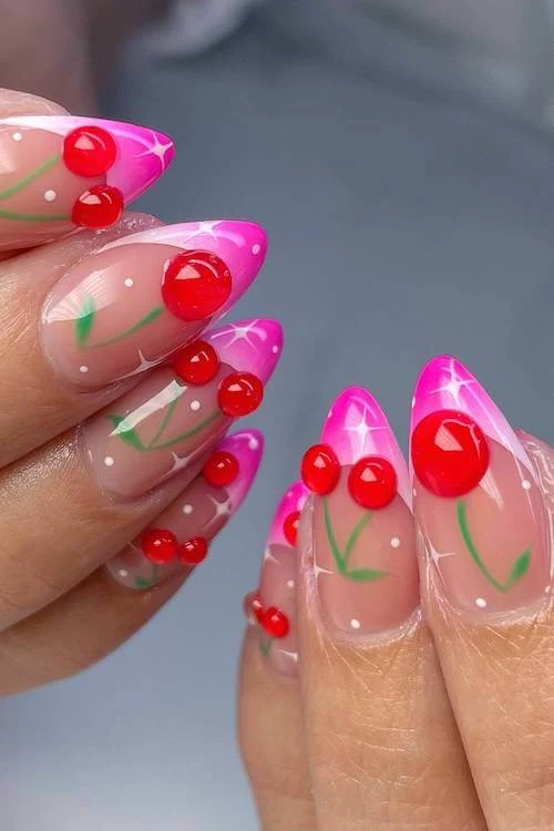 cherry nail designs
