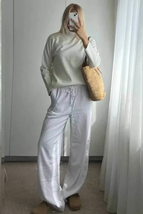 chic linen pants outfit