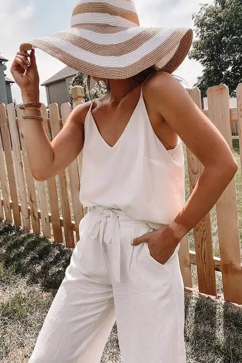 chic linen pants outfit