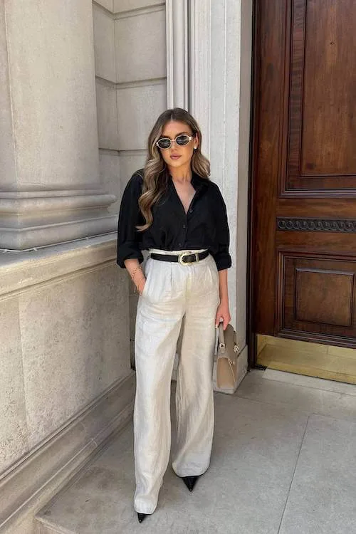 chic linen pants outfit