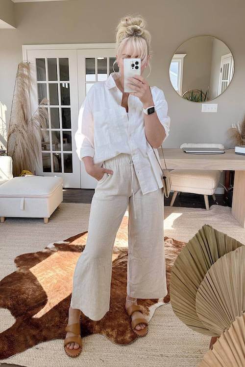 chic linen pants outfit