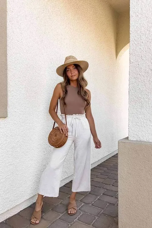 chic linen pants outfit