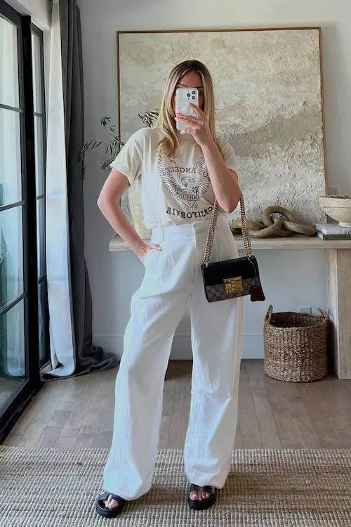 chic linen pants outfit