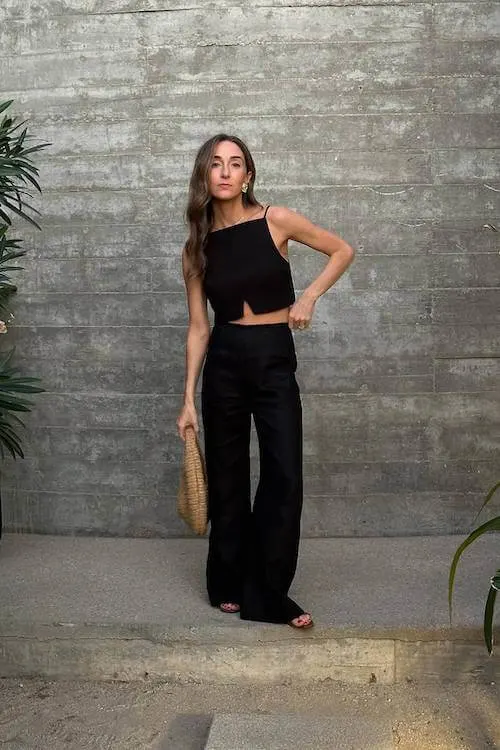 chic linen pants outfit
