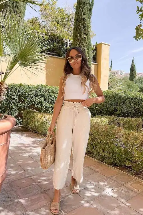 chic linen pants outfit