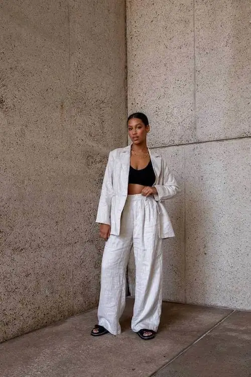 chic linen pants outfit