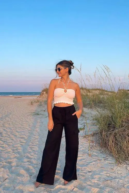 chic linen pants outfit