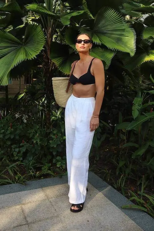 chic linen pants outfit
