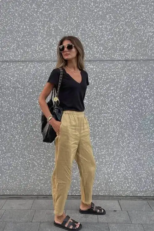 chic linen pants outfit