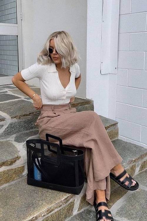 chic linen pants outfit