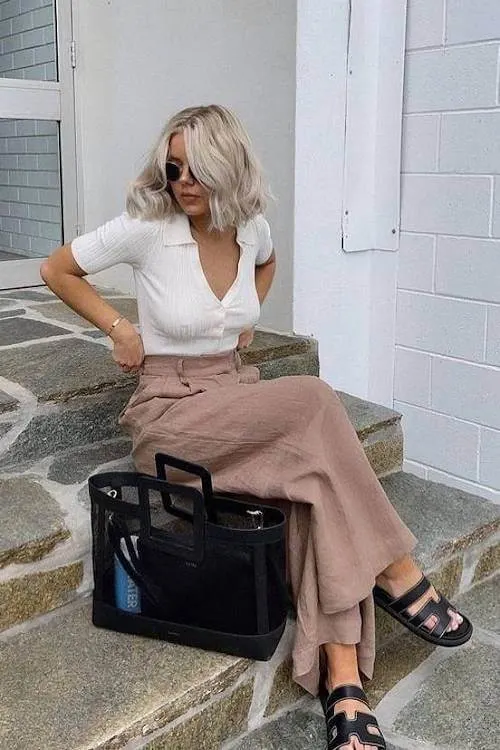chic linen pants outfit