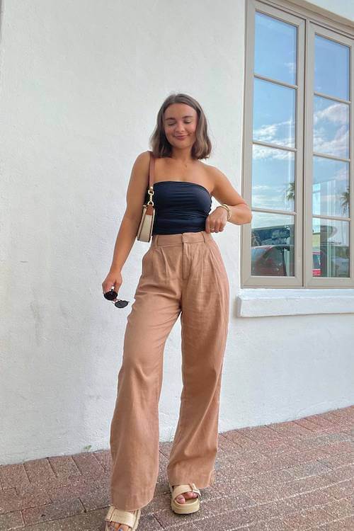 chic linen pants outfit