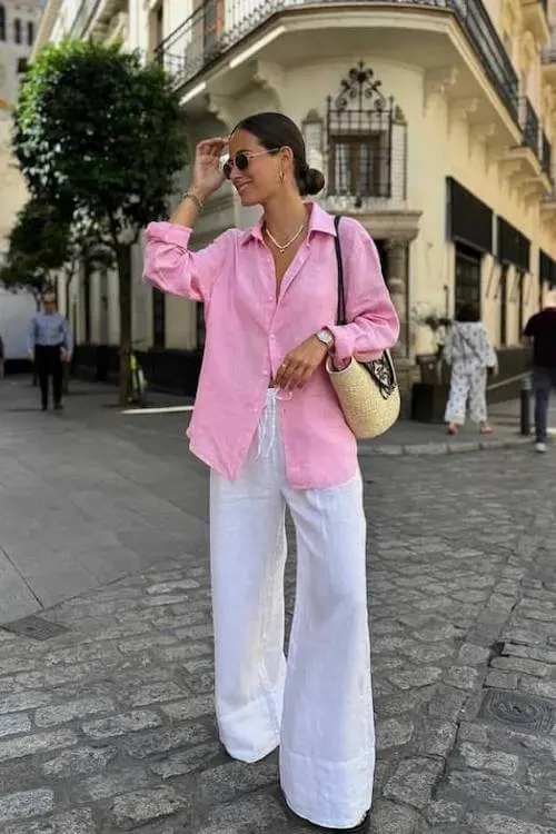 chic linen pants outfit