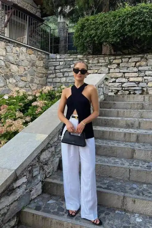 chic linen pants outfit