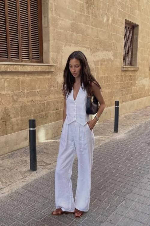 chic linen pants outfit