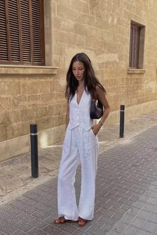 chic linen pants outfit