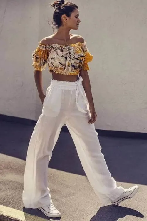 chic linen pants outfit