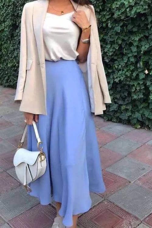 chic long skirt outfit ideas for women