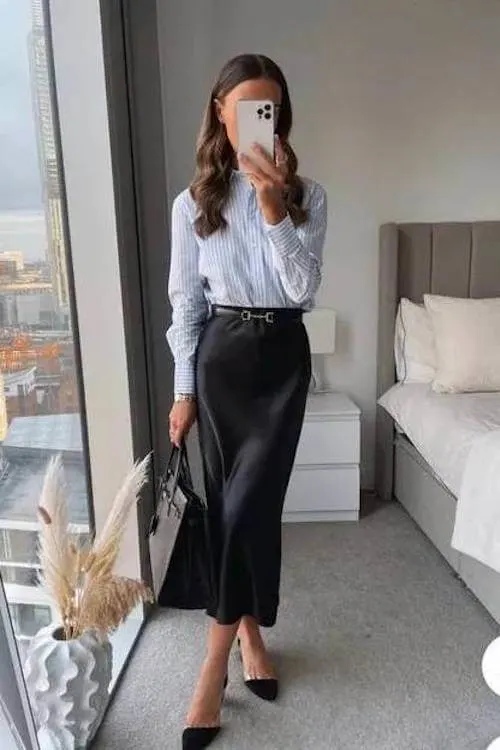 chic long skirt outfit ideas for women