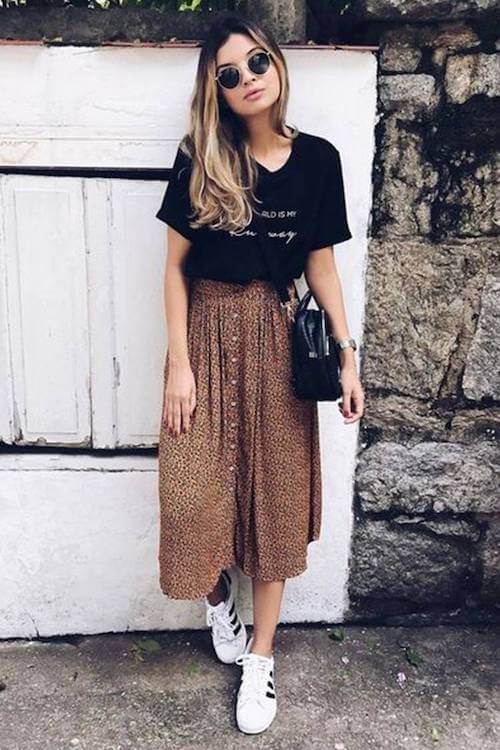 chic long skirt outfit ideas for women