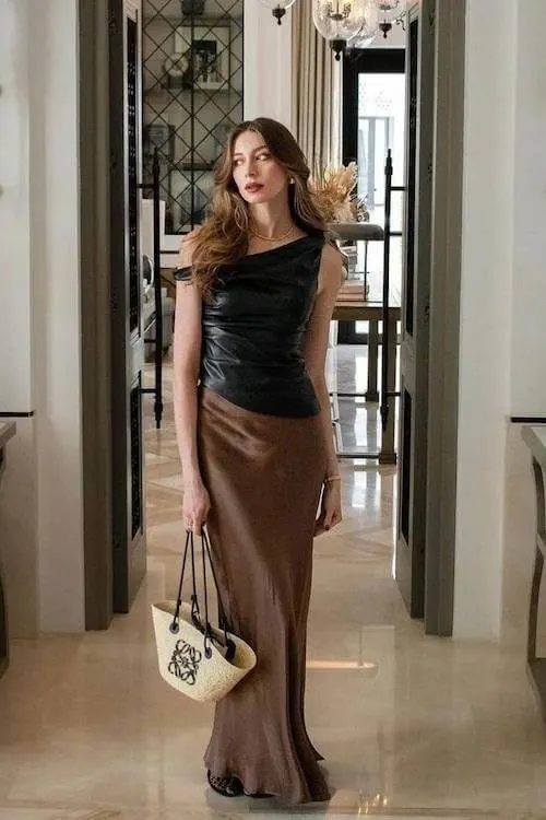 chic long skirt outfit ideas for women