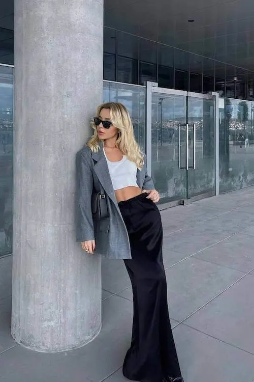 chic long skirt outfit ideas for women