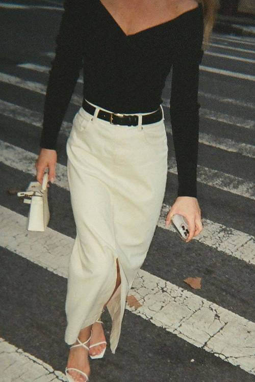 chic long skirt outfit ideas for women