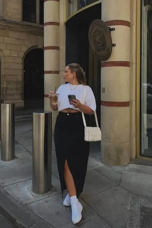 chic long skirt outfit ideas for women