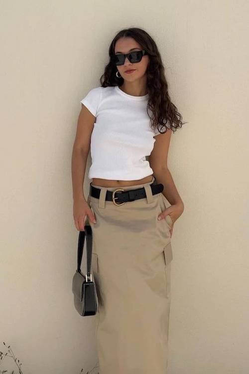 chic long skirt outfit ideas for women