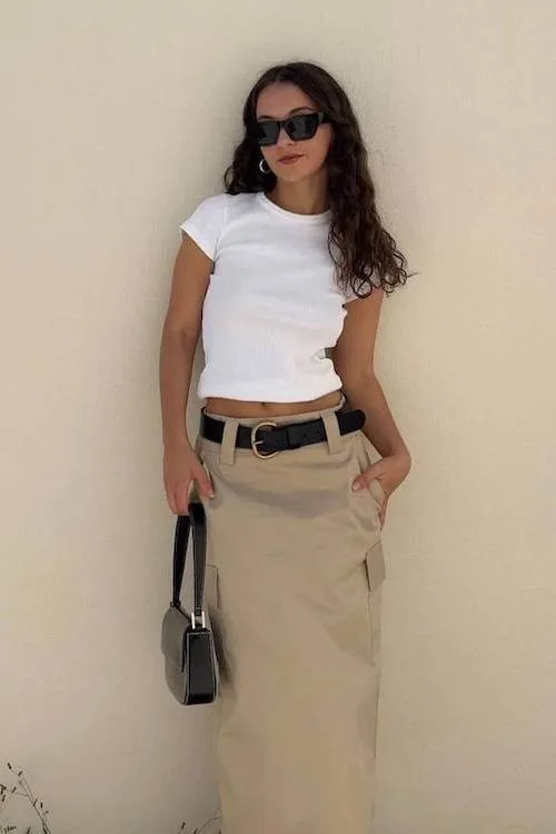 chic long skirt outfit ideas for women
