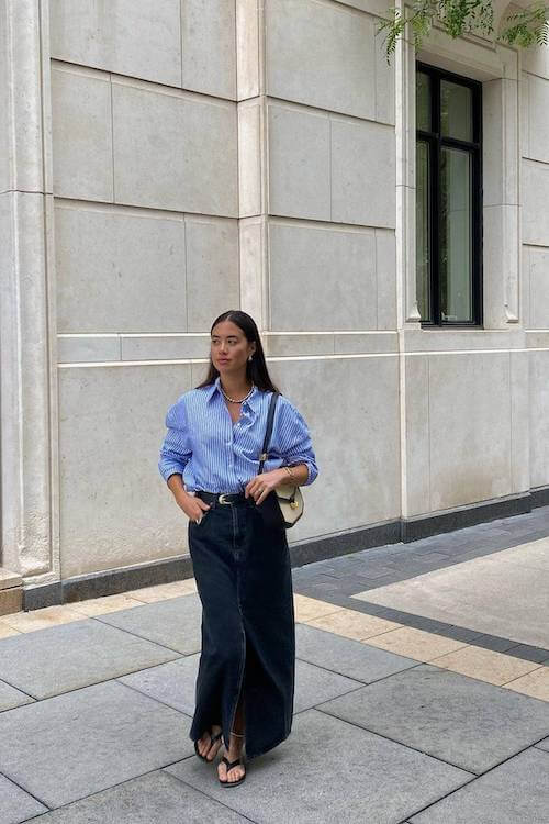 chic long skirt outfit ideas for women
