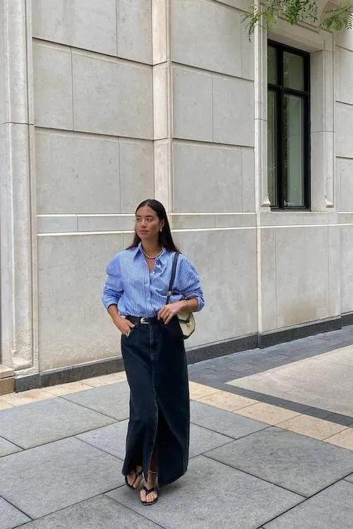 chic long skirt outfit ideas for women