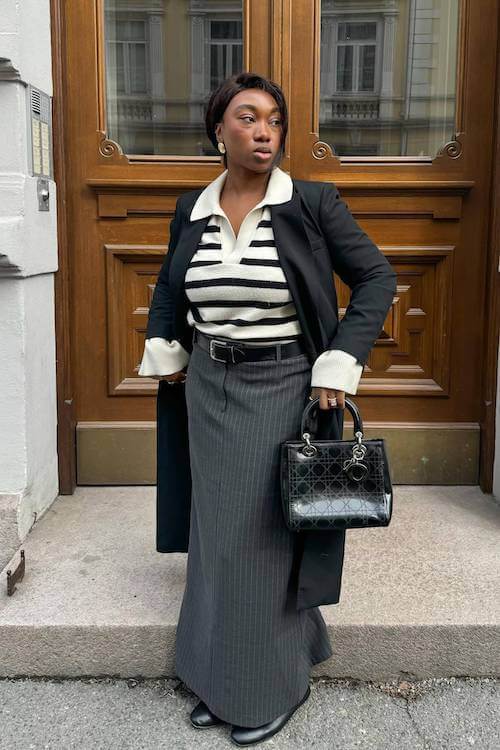 chic long skirt outfit ideas for women